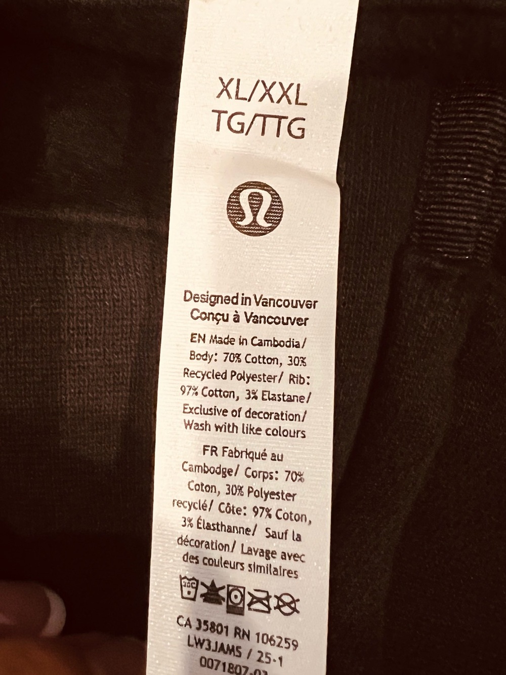 Lululemon Scuba Oversized Funnel Neck Half Zip Long Black XL/XXL NWT Thumbholes - Picture 9 of 9